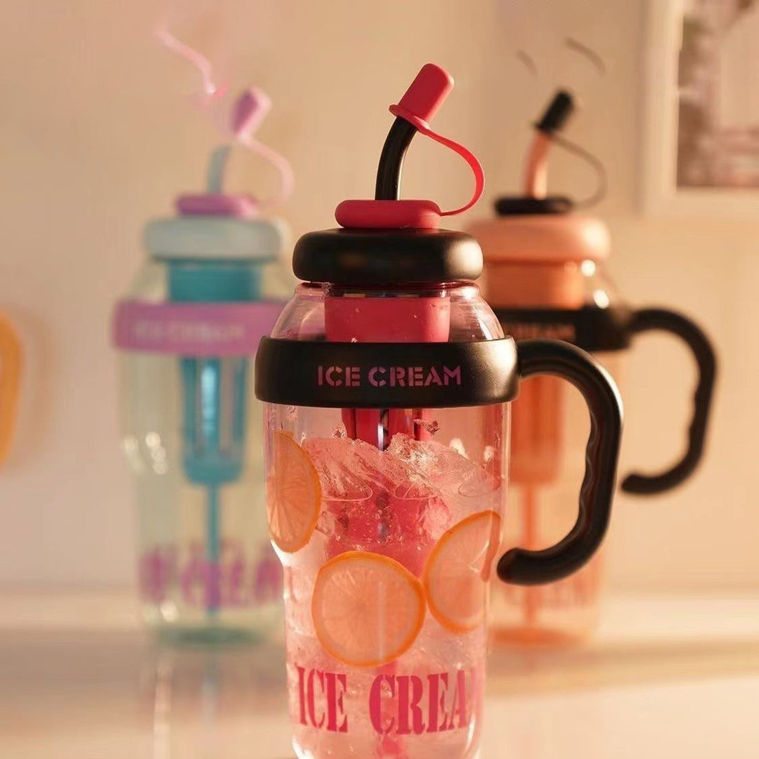 Ice Cream Cup with Straw - My Store