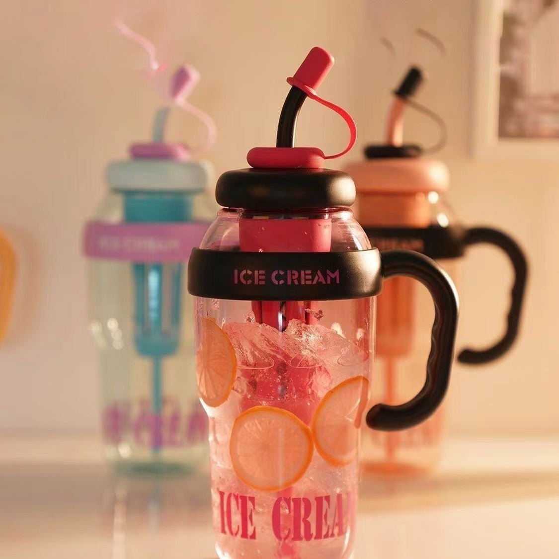 Ice Cream Cup with Straw - My Store