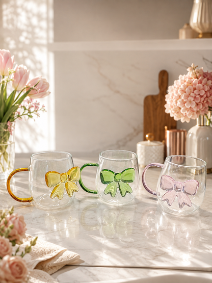 3D Bow Glass Mug – 400ml