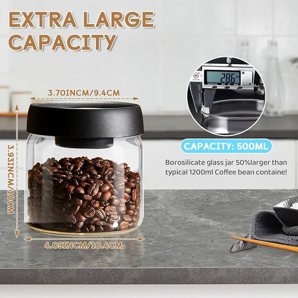 Premium Press-Button Vacuum Sealed Glass Jar - My Store