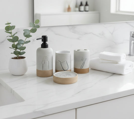 Modern Ceramic 4-Piece Bathroom Accessory Set