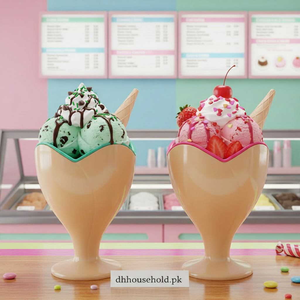 Heart-Shaped Ice Cream Bowl Set (Pack of 2) with Cone Spoon - My Store