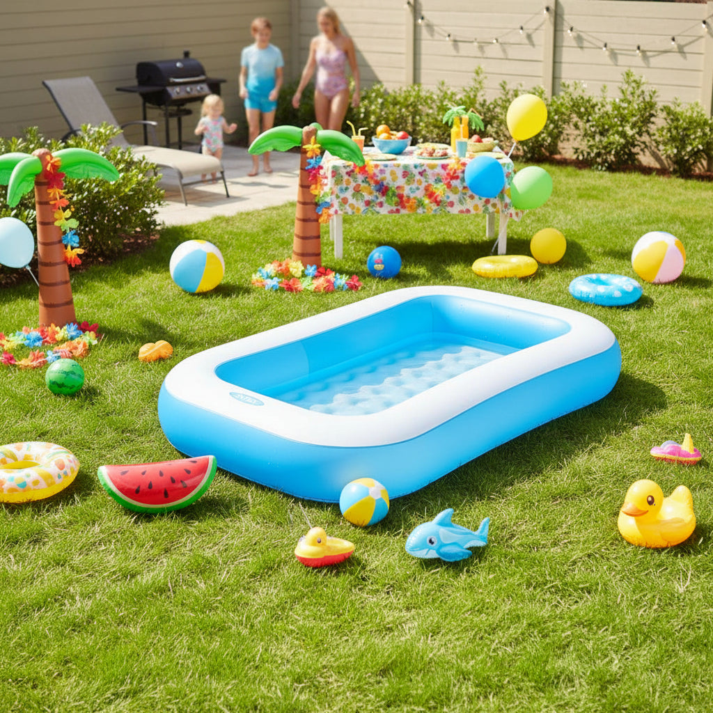 INTEX Wet Set Collection Inflatable Rectangular Family Pool (1.66m x 1.00m x 25cm)