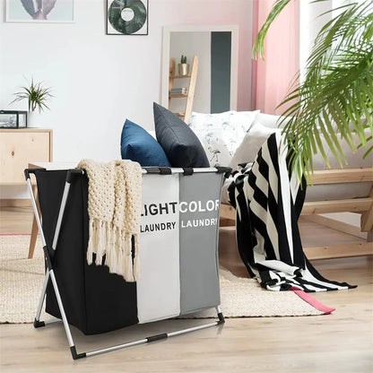 3-Compartment Foldable Laundry Organizer – X-Frame Design - My Store