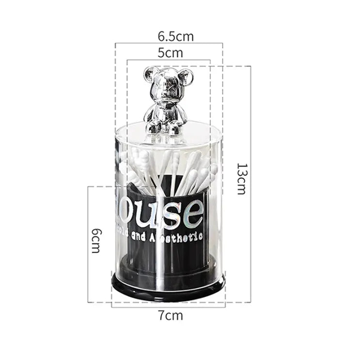 2 Pcs Bear Topped Transparent Organizer - My Store