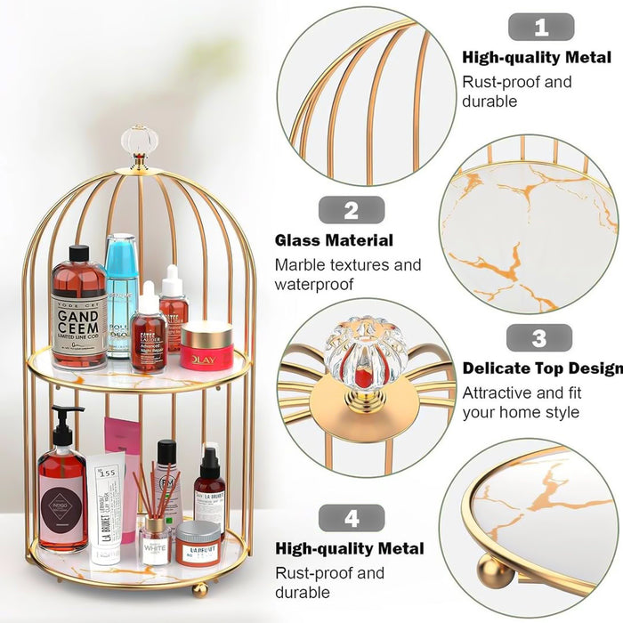 2-Tier Golden Vanity Cage - My Store