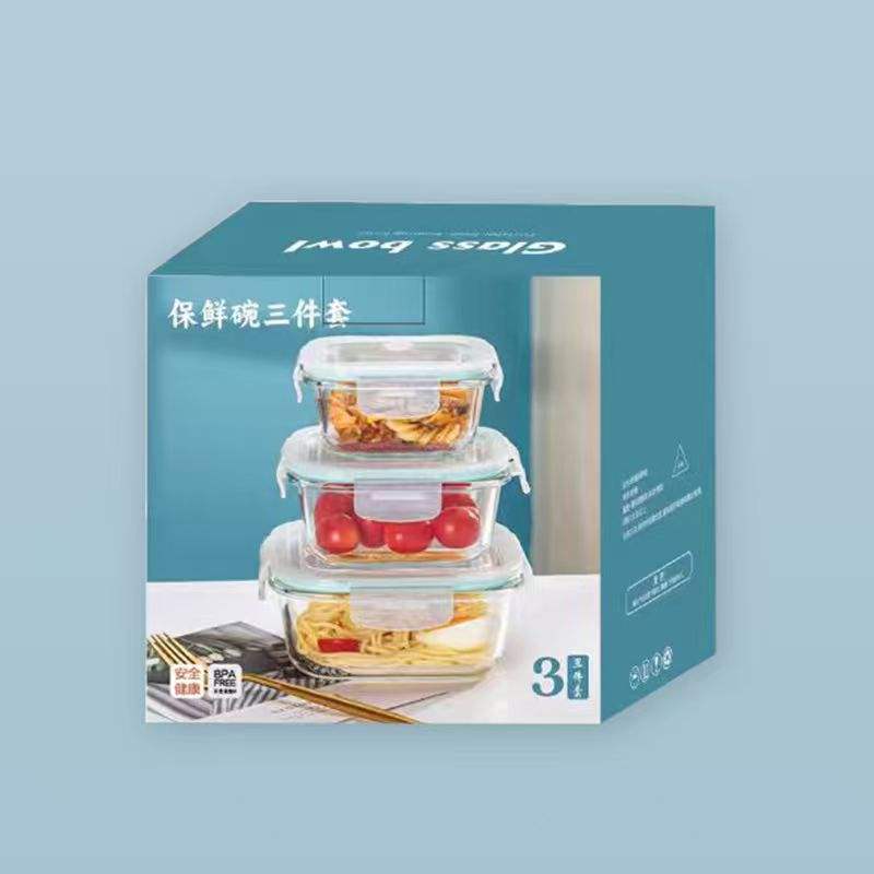 FreshLock™  Borosilicate Glass Food Storage Container Set – 3 Pieces