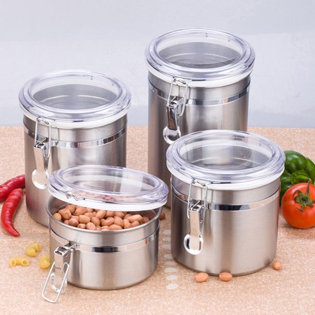Airtight Stainless Steel Canister Set – 4 Pcs