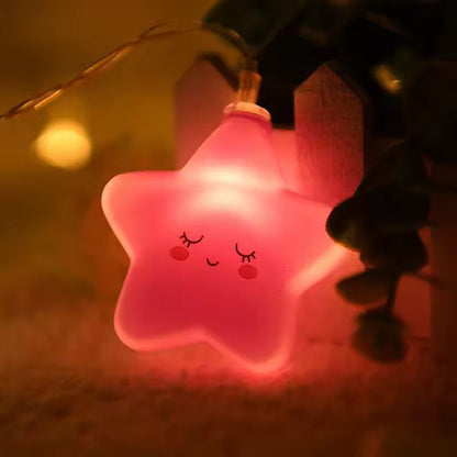Cute Sleeping Star LED Fairy String Lights (USB Powered) – 20 LEDs | 3M