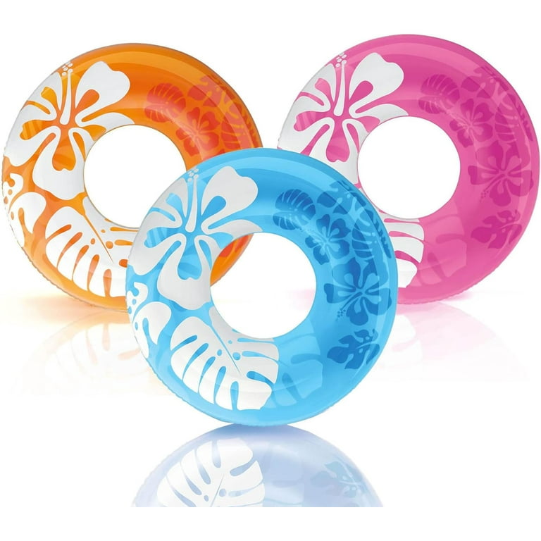 Intex Inflatable Clear Color Tropical Hibiscus Swim Tube (36" / 91cm)