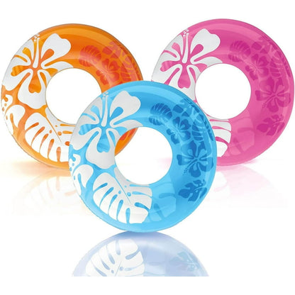 Intex Inflatable Clear Color Tropical Hibiscus Swim Tube (36" / 91cm)