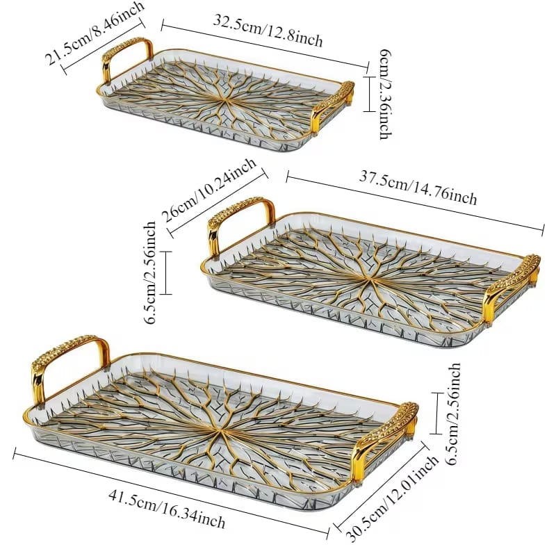 Golden Branch Food Service Tray Set (3-Piece) - My Store