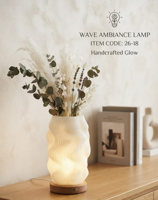 3D Printed LED Flower Vase Lamp | Minimalist Decorative Table Lamp