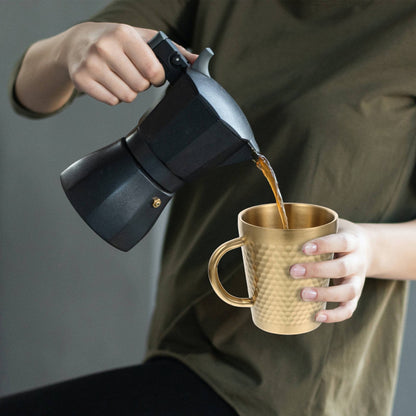 Stainless Steel Gold Hammered Mug