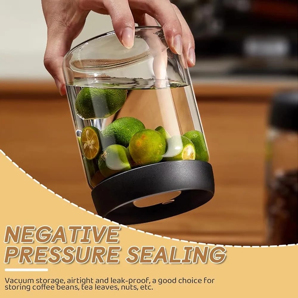 Premium Press-Button Vacuum Sealed Glass Jar - My Store