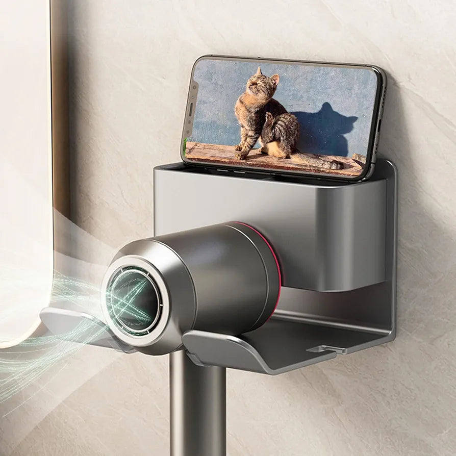 Wall-Mounted Hair Dryer & Accessory Organizer - My Store