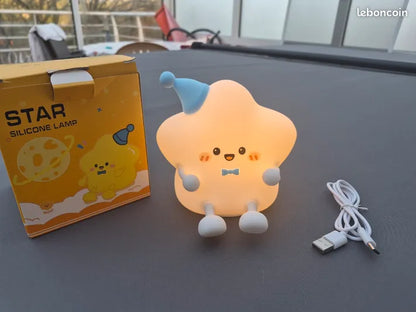 Cute Star Silicone Night Light Lamp