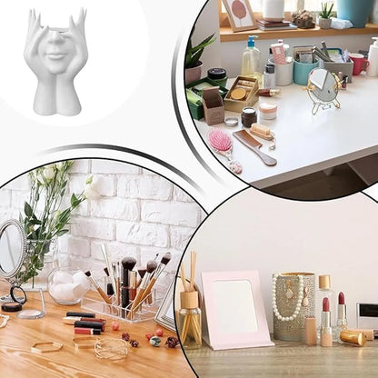 Abstract Human Face & Hands Storage Holder / Decorative Vase