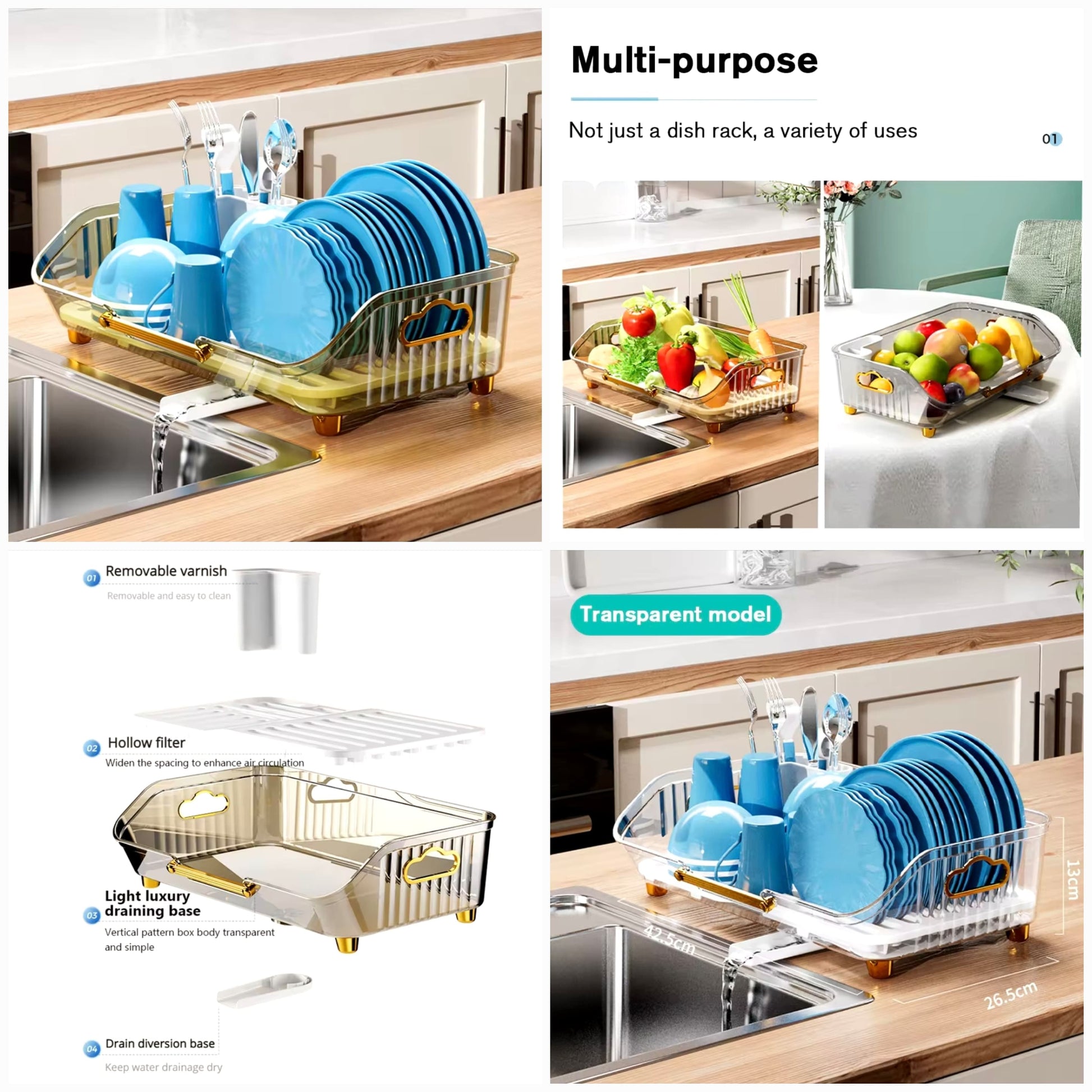 Acrylic Luxury Dish Drain Rack - My Store
