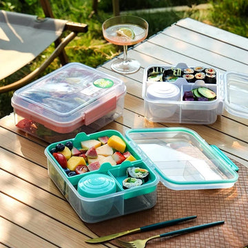 Portable Double-Layer Lunch Box with Handle