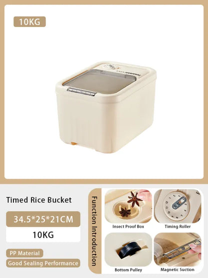 Timed Large-Capacity Rice & Grain Storage Container - My Store