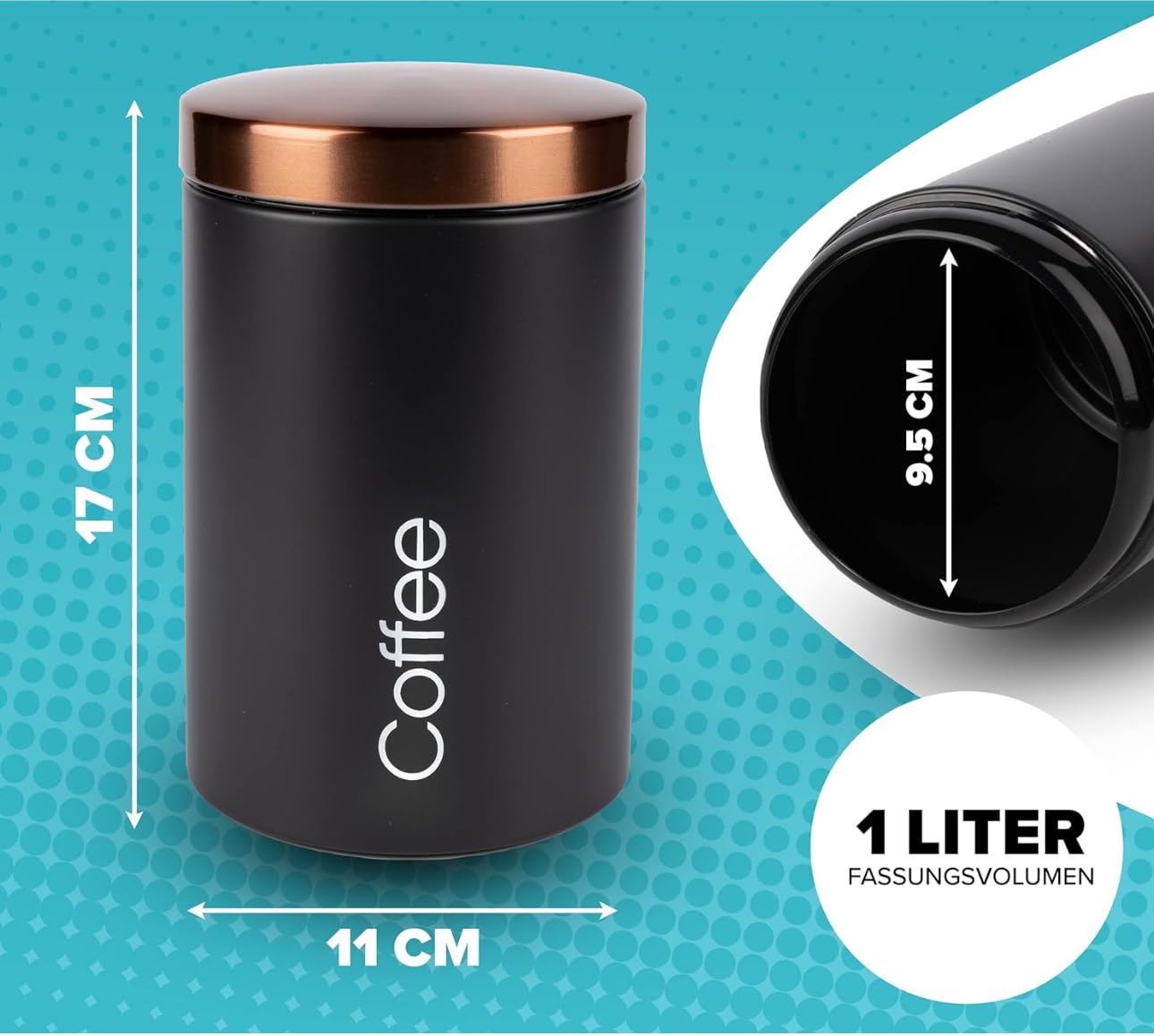 3pcs Canister Set Tea Coffee Sugar Storage  Kitchen Food Canister Jar - My Store