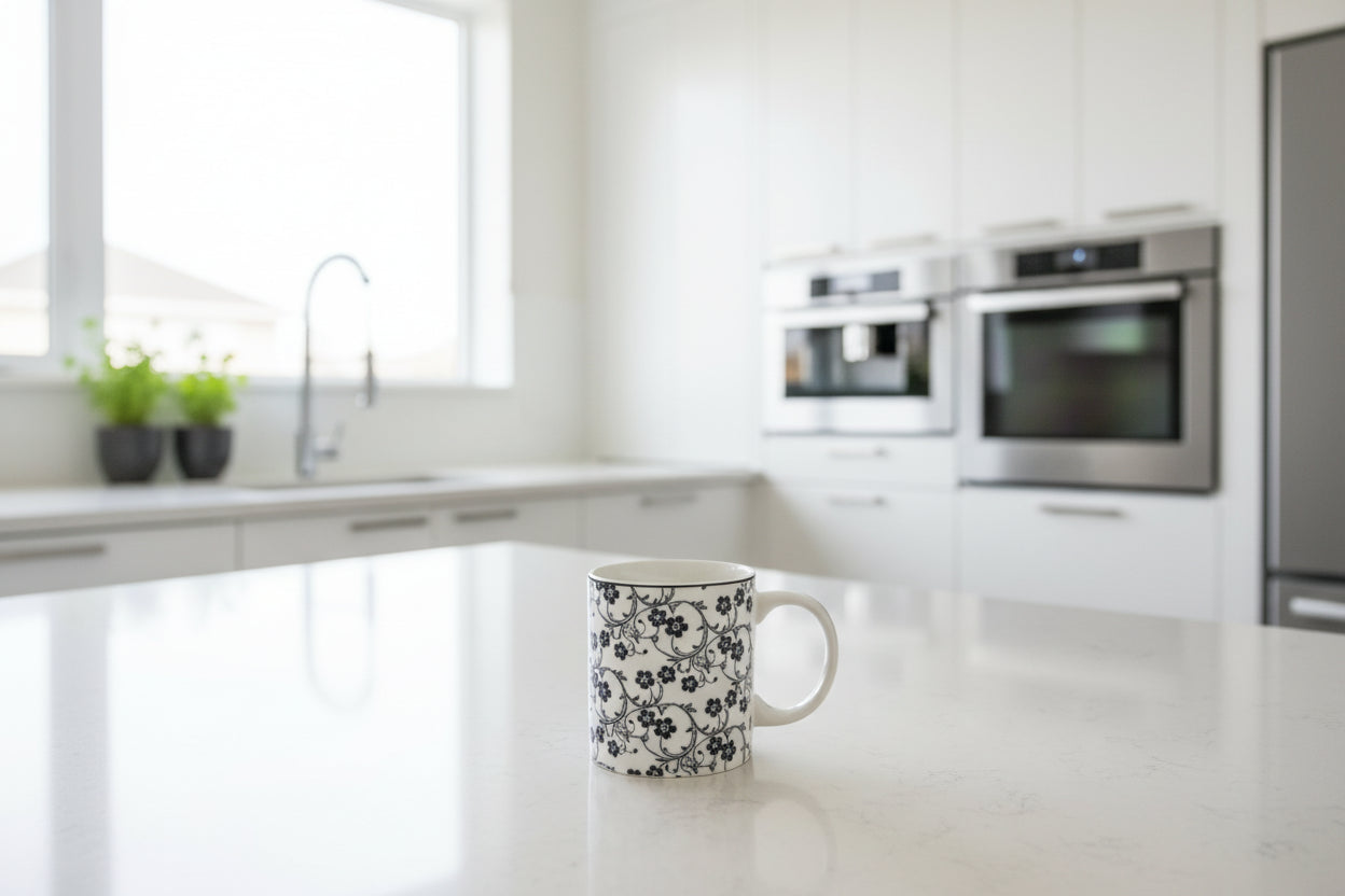Danny Home Blue Floral Ceramic Coffee Mug - My Store