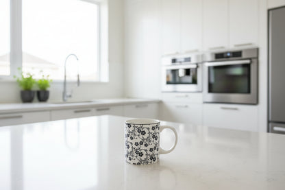 Danny Home Blue Floral Ceramic Coffee Mug - My Store