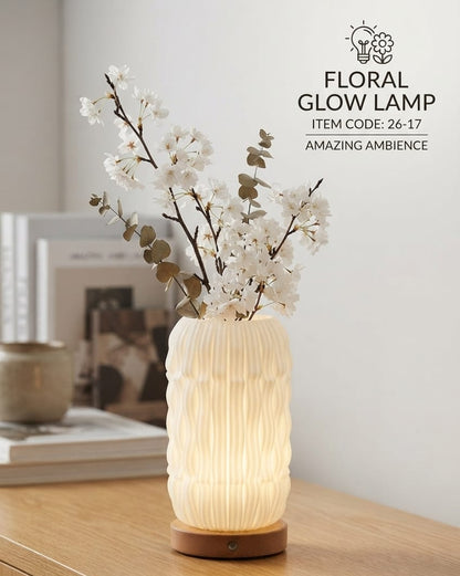 3D Printed LED Flower Vase Lamp | Minimalist Decorative Table Lamp