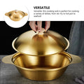 Golden Serving Bowl & Cooking Pot – With Lid & Side Handles - My Store