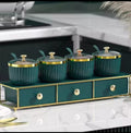 Luxury Emerald & Gold Spice Organizer Set - My Store