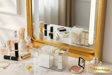 Acrylic Cotton Pad & Bud Organizer Box with Lid - My Store