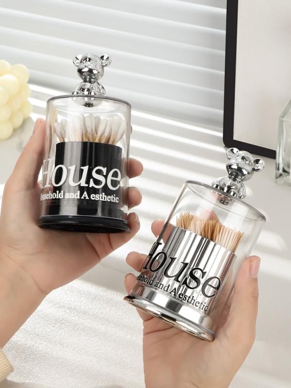 2 Pcs Bear Topped Transparent Organizer - My Store