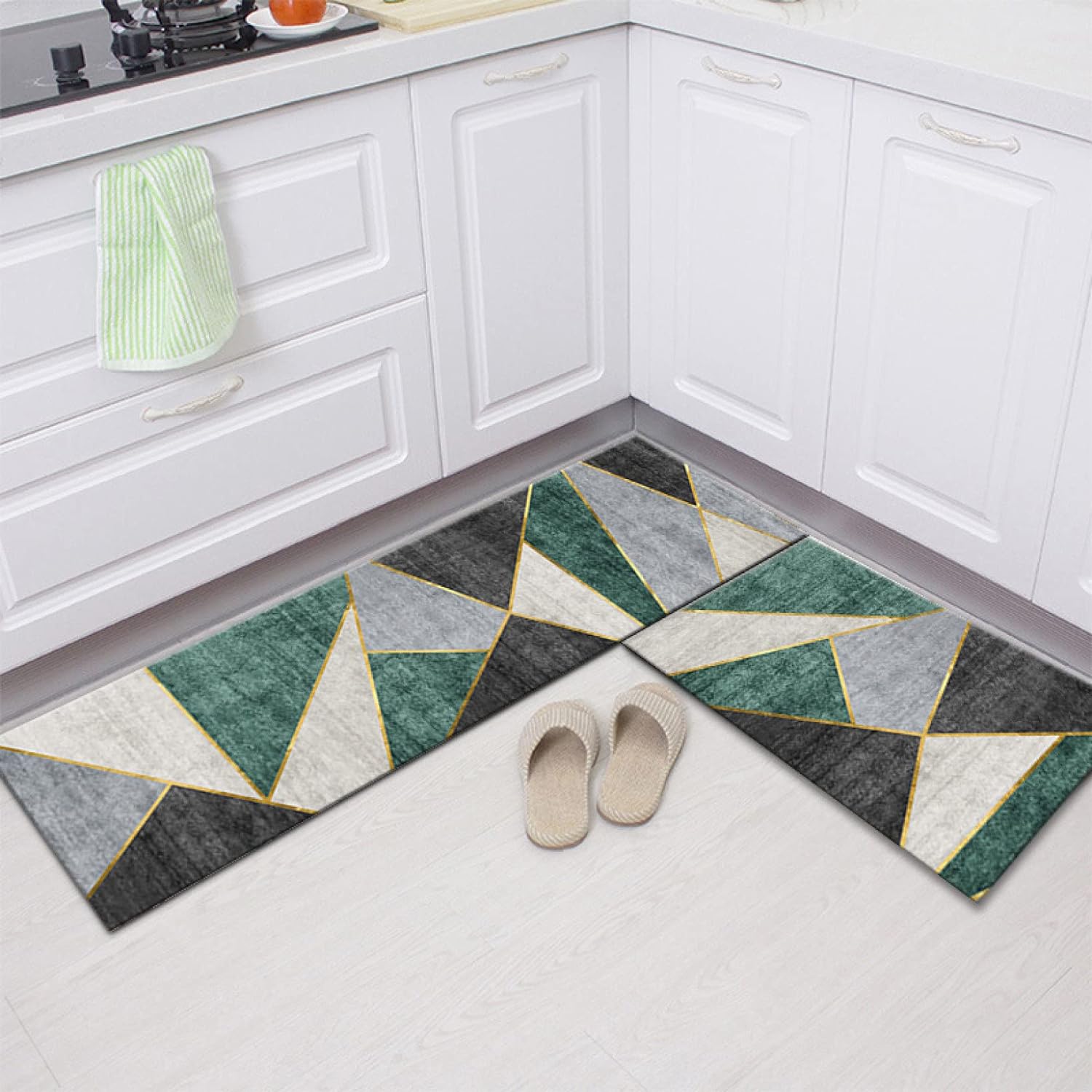 2-Piece Large Runner & Mat Set – Elegant Napa Leather Finish with Anti-Slip Base - My Store