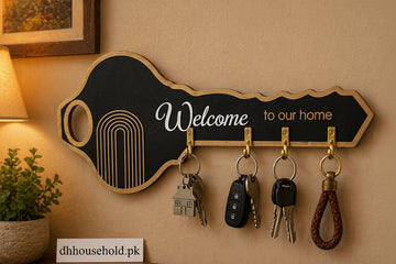 Modern Key-Shaped "Welcome" Wall Key Holder - My Store