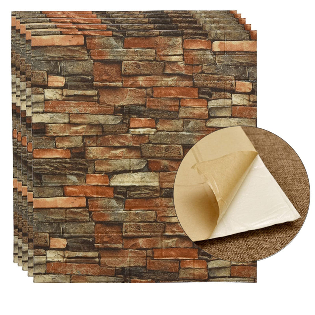🧱 3D Rustic Brick Wall Stickers – Self-Adhesive PVC Foam Wallpape