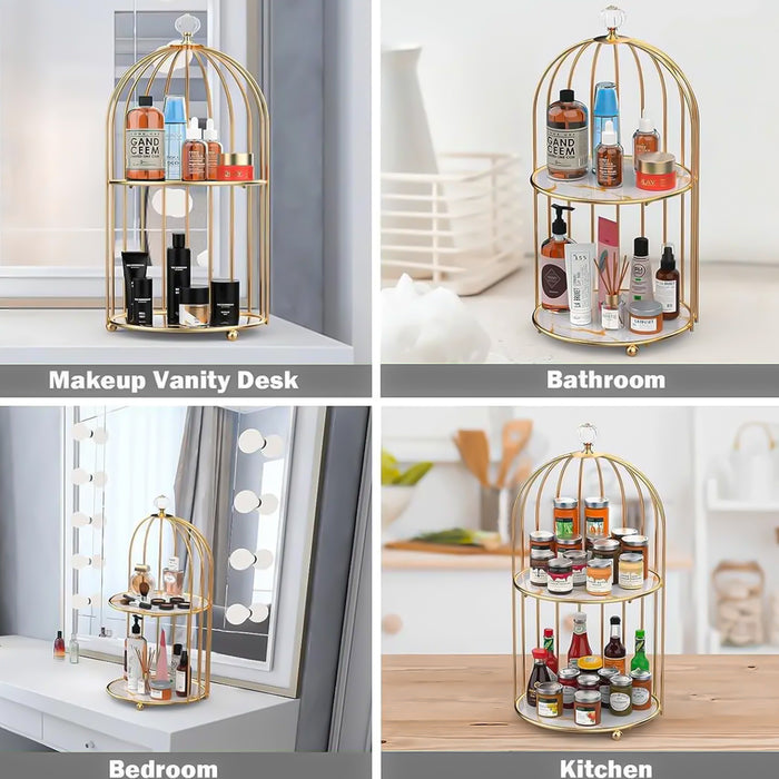 2-Tier Golden Vanity Cage - My Store