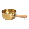 Golden Stainless Steel Saucepan with Wooden Handle - My Store