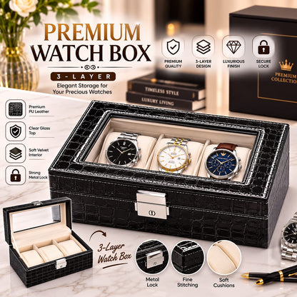 Premium Leather Watch Organizer & Display Box