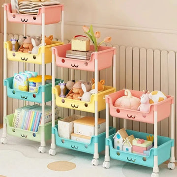 Smiling Face 3-Tier Multi-Purpose Storage Cart