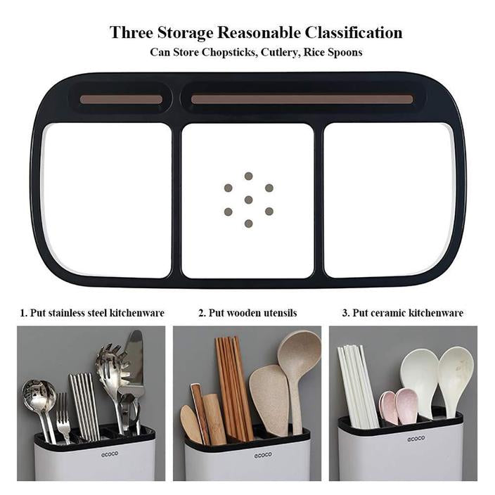 ECOCO Wall-Mounted Kitchen Utensil & Cutlery Holder