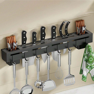 Multifunctional Wall-Mounted Kitchen Utensil Rack (7-in-1)