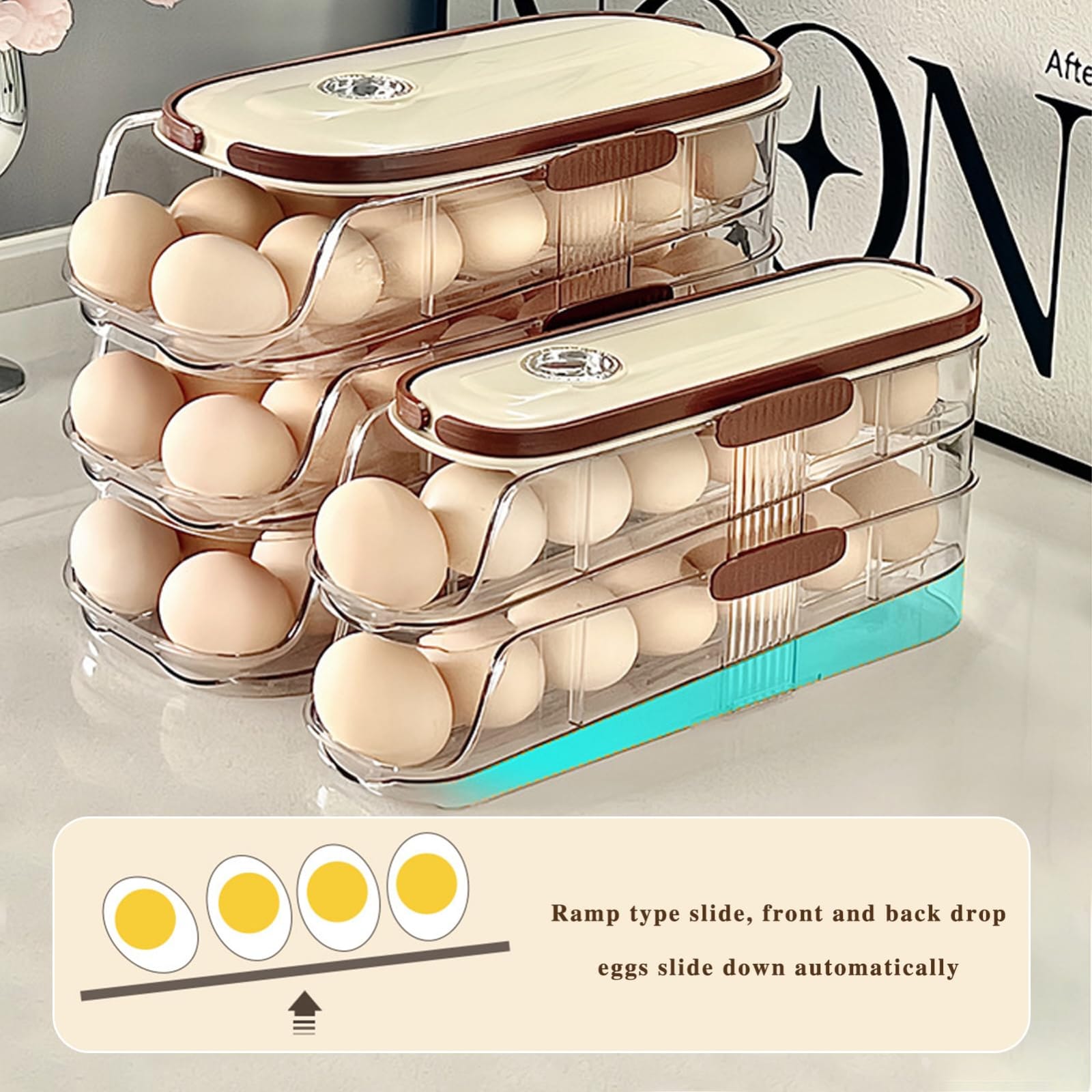 Rolling Auto-Fill Tiered Egg Storage Box - My Store