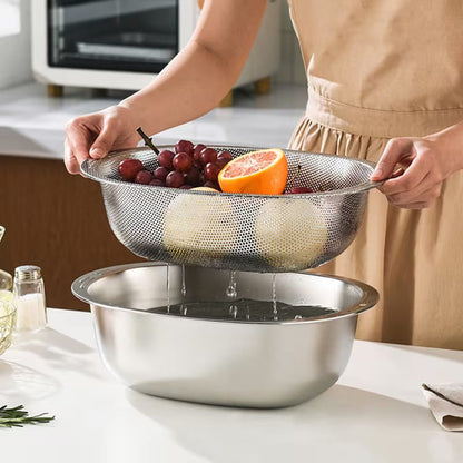 Multi-Function Stainless Steel Colander & Basin Set
