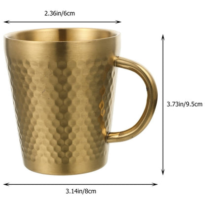 Stainless Steel Gold Hammered Mug