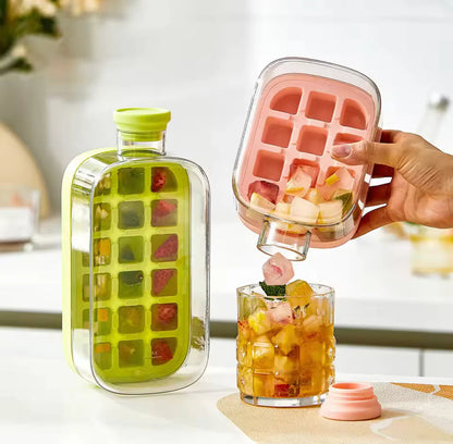 Press-Type Ice Cube Maker Bottle with Straw - My Store