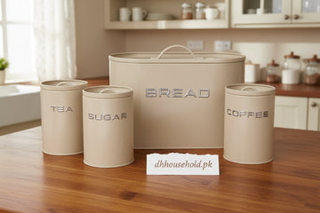 4-Piece Modern Minimalist Bread Box & Countertop Storage Canister Set - My Store