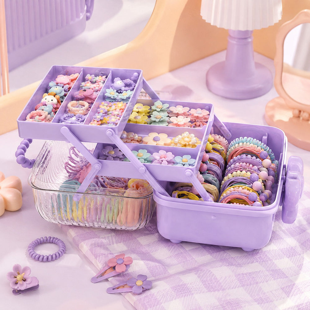 Multi-Tier Clear Top Makeup & Skincare Storage Organizer with Bow Latch