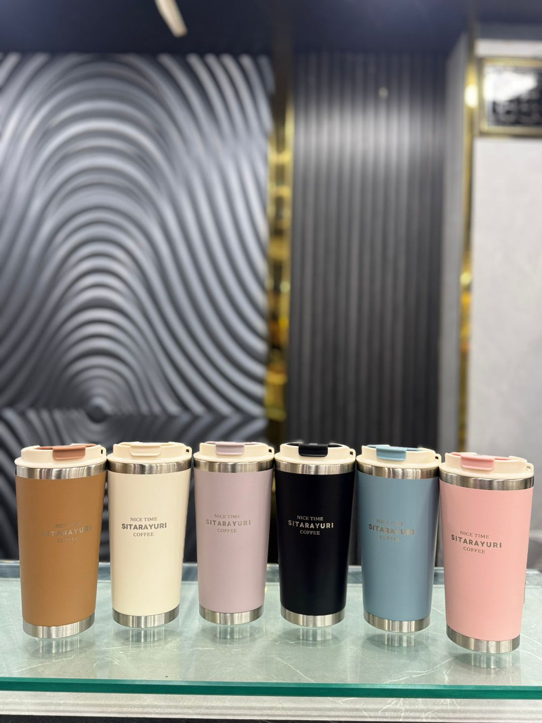 SITARAYURI Time Coffee Cup – 450ml Stainless Steel Travel Mug