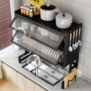 Premium Over-the-Sink Dish Drying Rack & Cabinet.